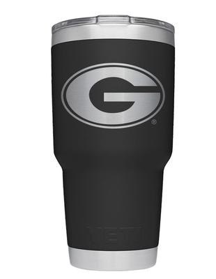 Georgia Yeti 30 Oz Black Powder Coated Rambler