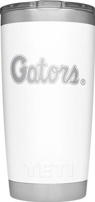 Florida Yeti 20oz White Powder Coated Gators Script Rambler