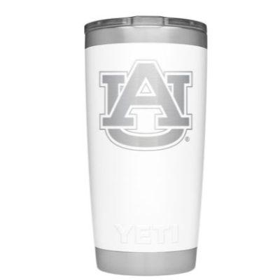 Auburn Yeti 20 Oz White Powder Coated Rambler