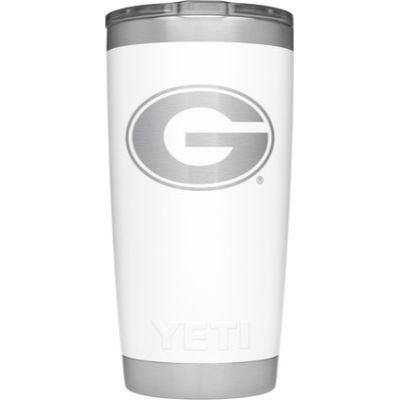 Georgia Yeti 20oz White Powder Coated Rambler