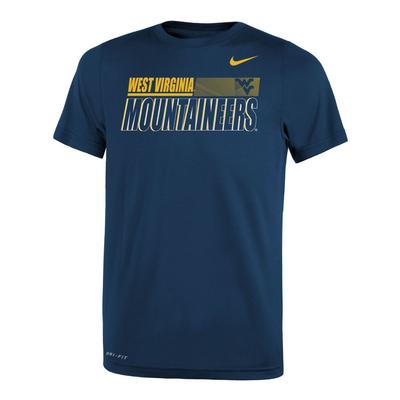 West Virginia Nike Youth Legend Sideline Short Sleeve Tee