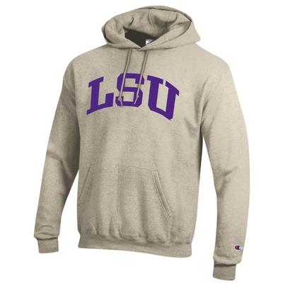 LSU Champion Fleece Screen Print Arch Hoodie