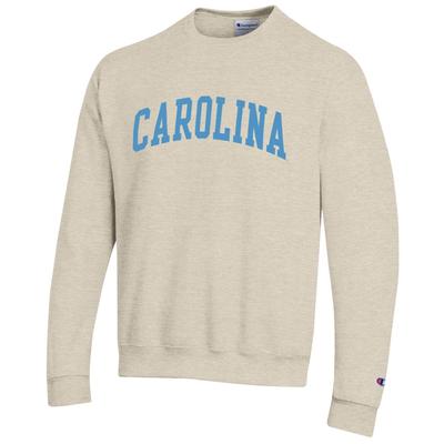 UNC Champion Arch Logo Oatmeal Fleece Crew