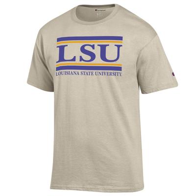 LSU Champion Men's Bar Tee OATMEAL