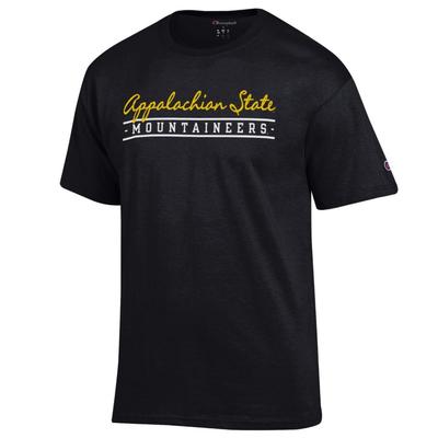 Appalachian State Champion Bar Script Mascot Tee