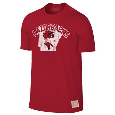 Arkansas Retro Brand Men's Hitting Ribby Vintage Tee