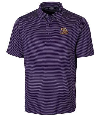 LSU Cutter & Buck Big & Tall Forge Pencil Stripe Polo