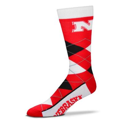 Nebraska Argyle Sock