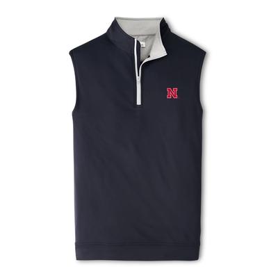 Nebraska Peter Millar Galway Quarter Zip Vest