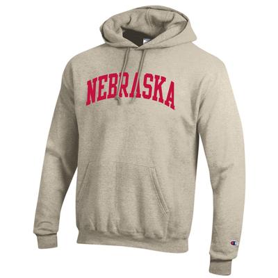 Nebraska Champion Oatmeal Arch Fleece Hoodie