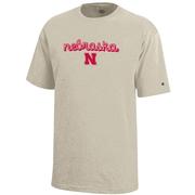  Nebraska Champion Youth Girly Script Tee