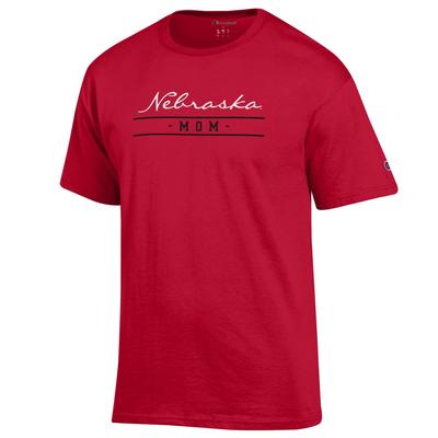 Nebraska Champion Women's Script Bar Mom Tee