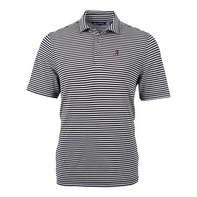 Alabama Cutter & Buck Striped Virtue Eco Pique Polo