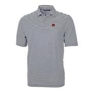  Auburn Cutter & Buck Striped Virtue Eco Pique Polo