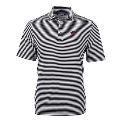 Arkansas Cutter & Buck Striped Virtue Eco Pique Polo