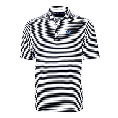 UNC Cutter & Buck Striped Virtue Eco Pique Polo