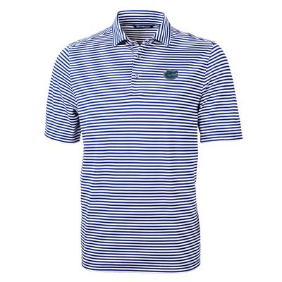 Florida Cutter & Buck Striped Virtue Eco Pique Polo TOUR_BLUE