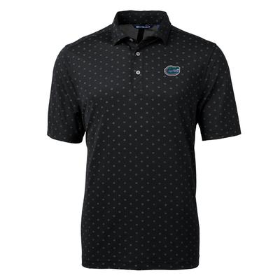 Florida Cutter & Buck Virtue Eco Pique Tile Print Polo BLACK