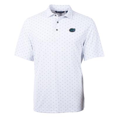 Florida Cutter & Buck Virtue Eco Pique Tile Print Polo WHITE