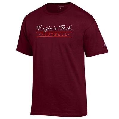 Virginia Tech Champion Women's Script Bar Football Tee