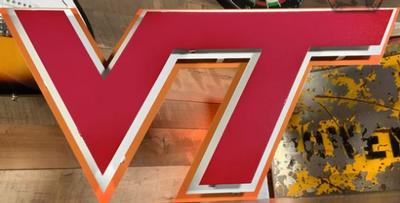 Virginia Tech Hex Head 3D Vintage Metal Art