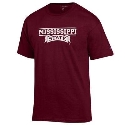 Mississippi State Champion Wordmark Banner Stack Tee