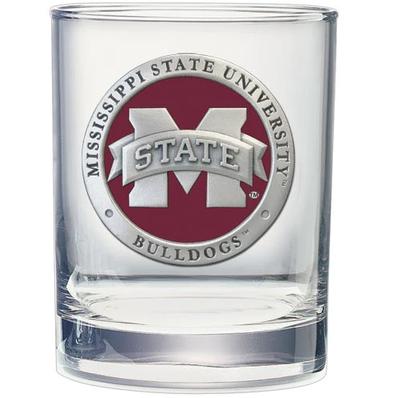 Mississippi State Heritage Pewter Circular Rocks Glass