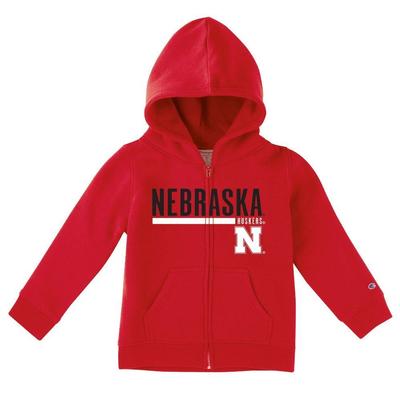 Nebraska Champion Toddler Full Zip Fleece Hoodie