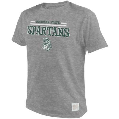 Michigan State Vault Stripe Straight Short Sleeve Tee